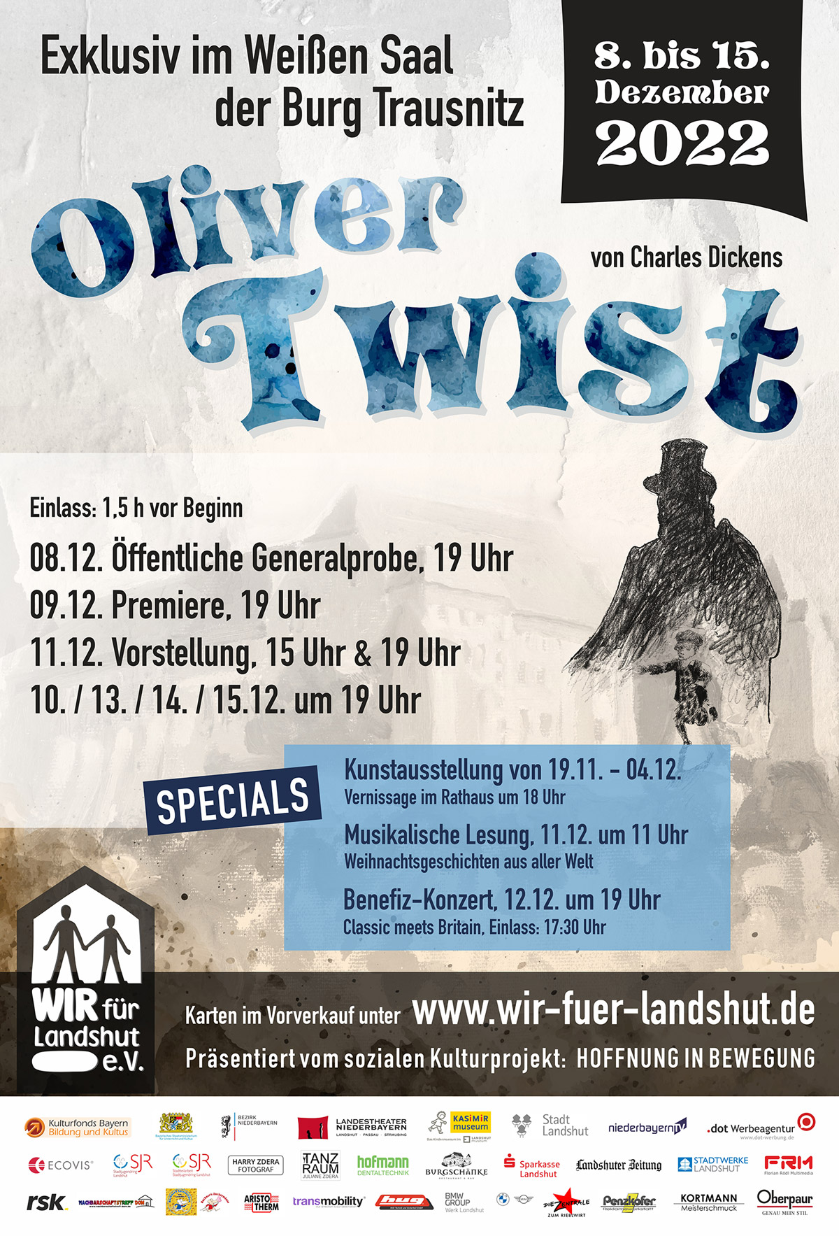 Theaterstück Oliver Twist in Landshut auf der Burg Trausnitz